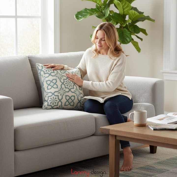 Cushion cover - sol Anciennes - Pale Blue